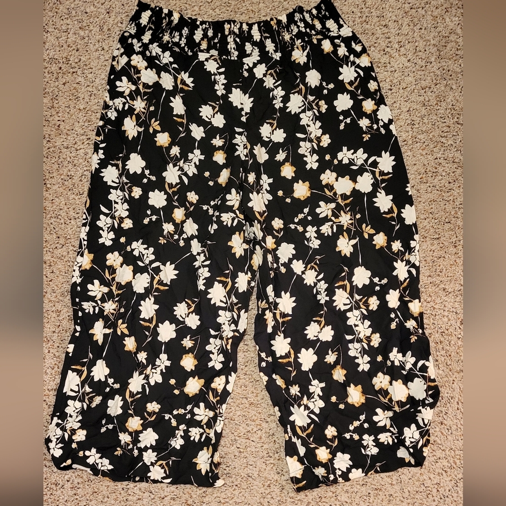 Wide Leg Floral Pants